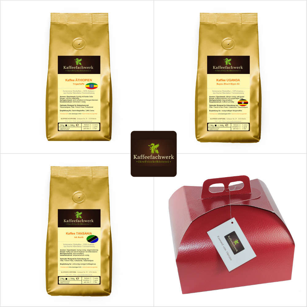 Geschenkset Afrika Kaffee 3x250g