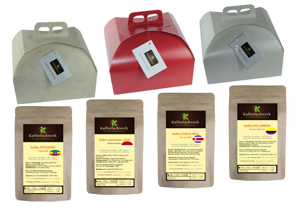 Single Origin Kaffee Geschenkbox 4x100g