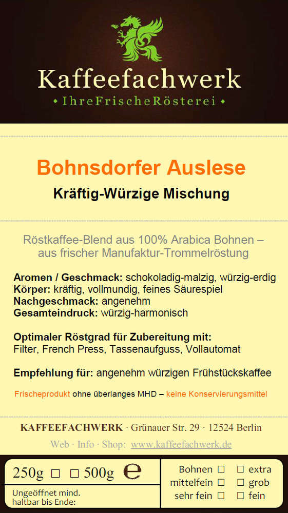 Bohnsdorfer Auslese Arabica Blend
