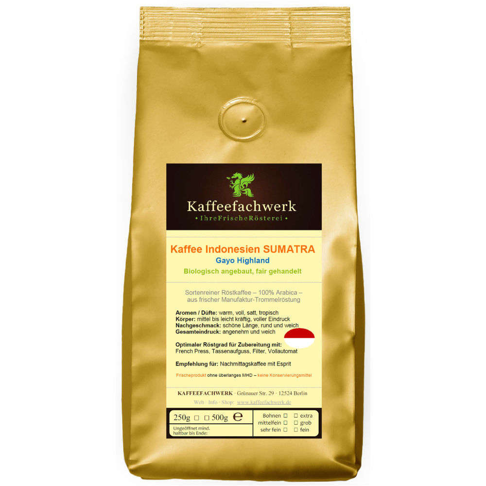 Indonesien Sumatra Kaffee aus Bio-Anbau