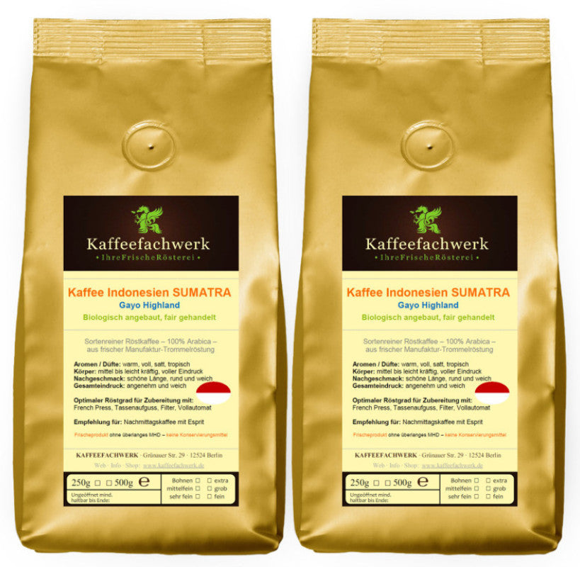 Indonesien Sumatra Kaffee aus Bio-Anbau