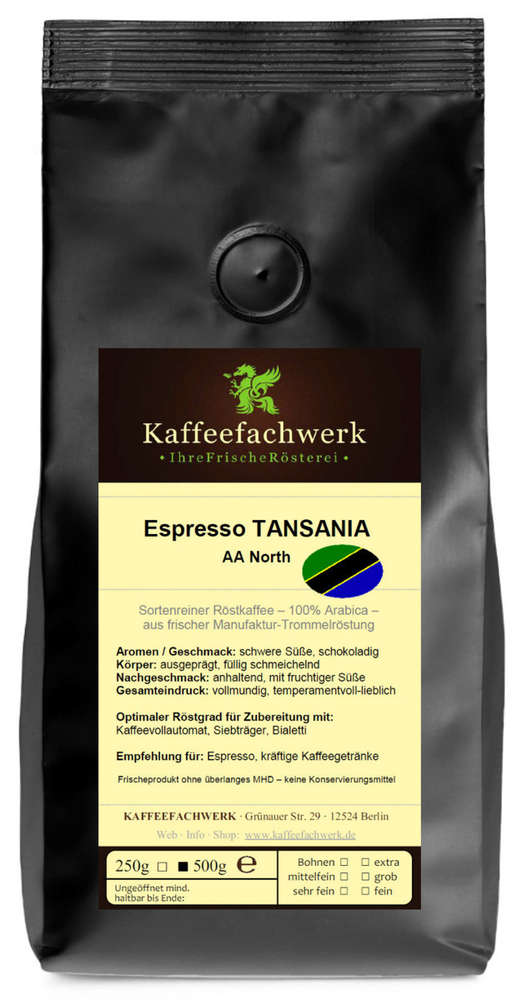Espresso Tansania Hochland Arabica