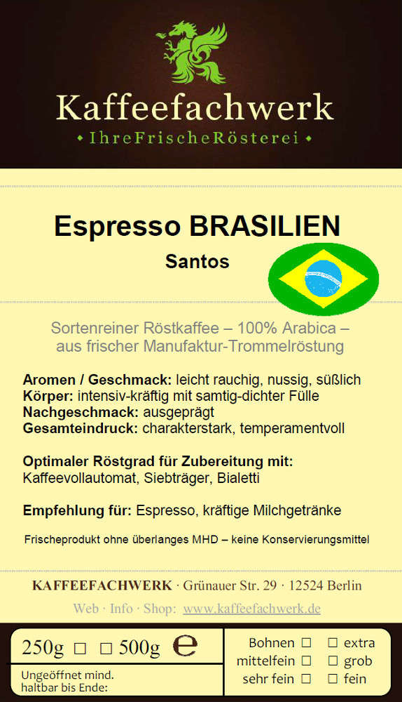 Espresso Brasilien Santos