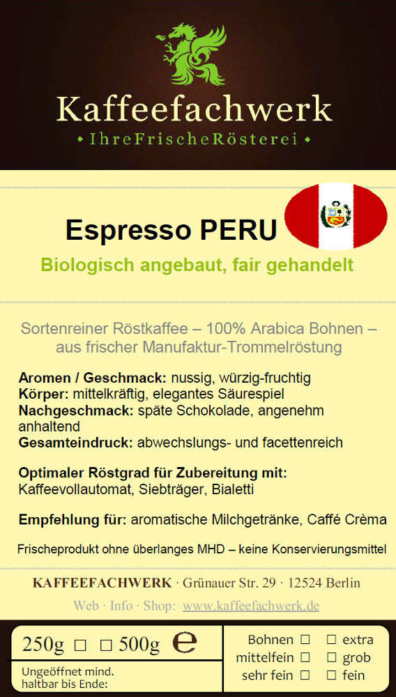 Espresso Peru Chanchamayo aus Bio-Anbau - Sparpaket