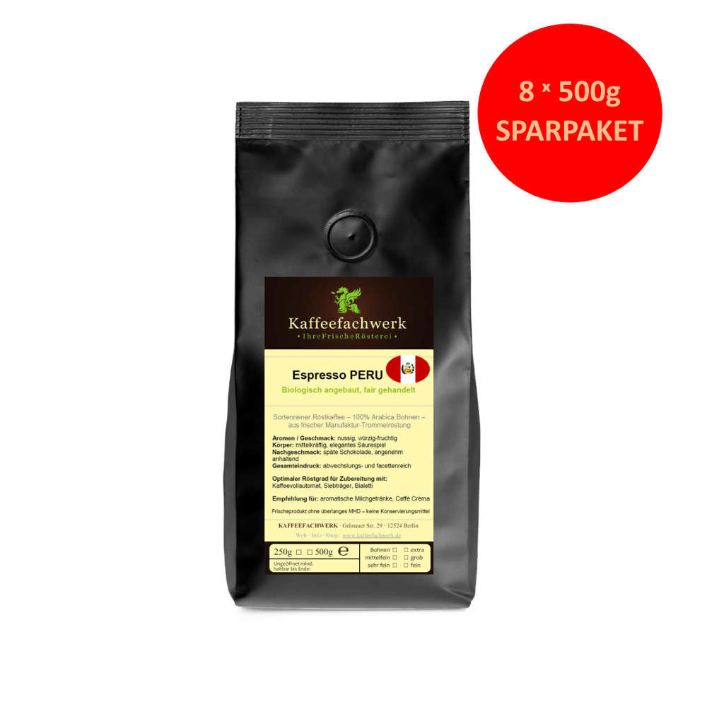 Espresso Peru Chanchamayo aus Bio-Anbau - Sparpaket