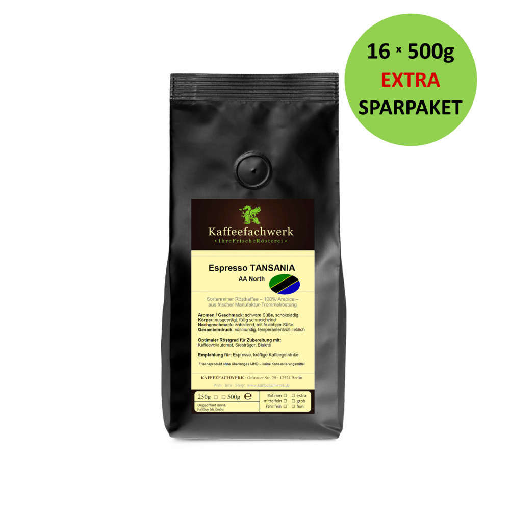 Espresso Tansania Hochland Arabica - Sparpaket