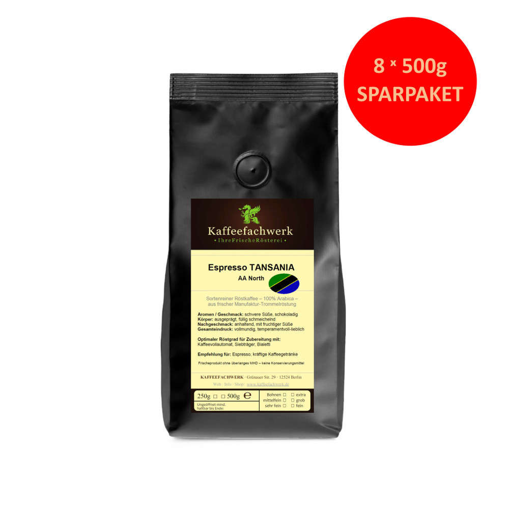 Espresso Tansania Hochland Arabica - Sparpaket