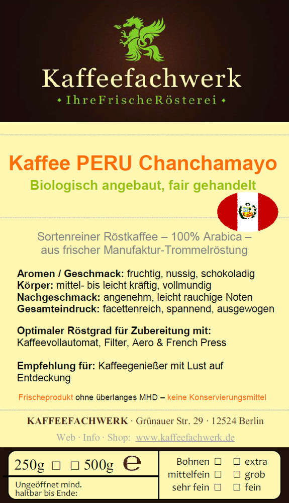 Peru Chanchamayo Arabica Kaffee - Sparpaket