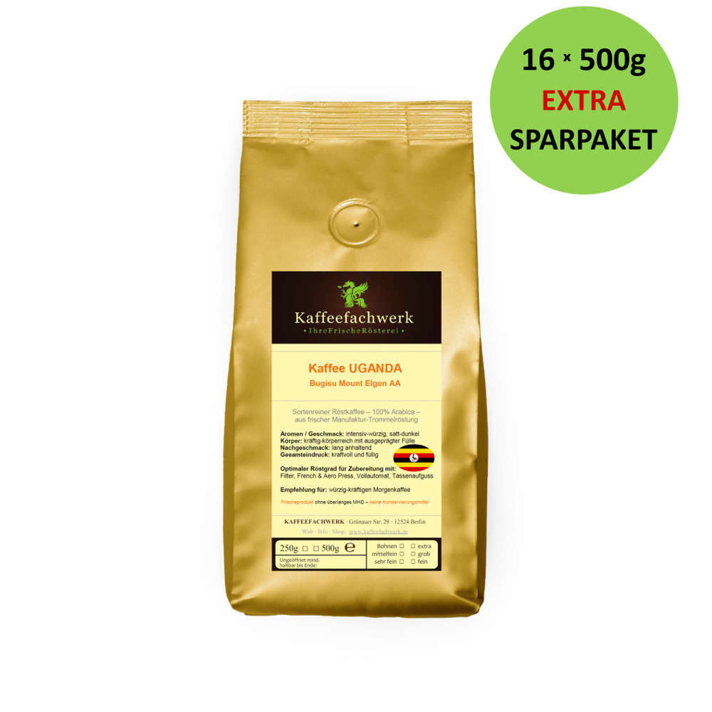 Uganda Bugisu AA Mount Elgon Arabica Kaffee - Sparpaket