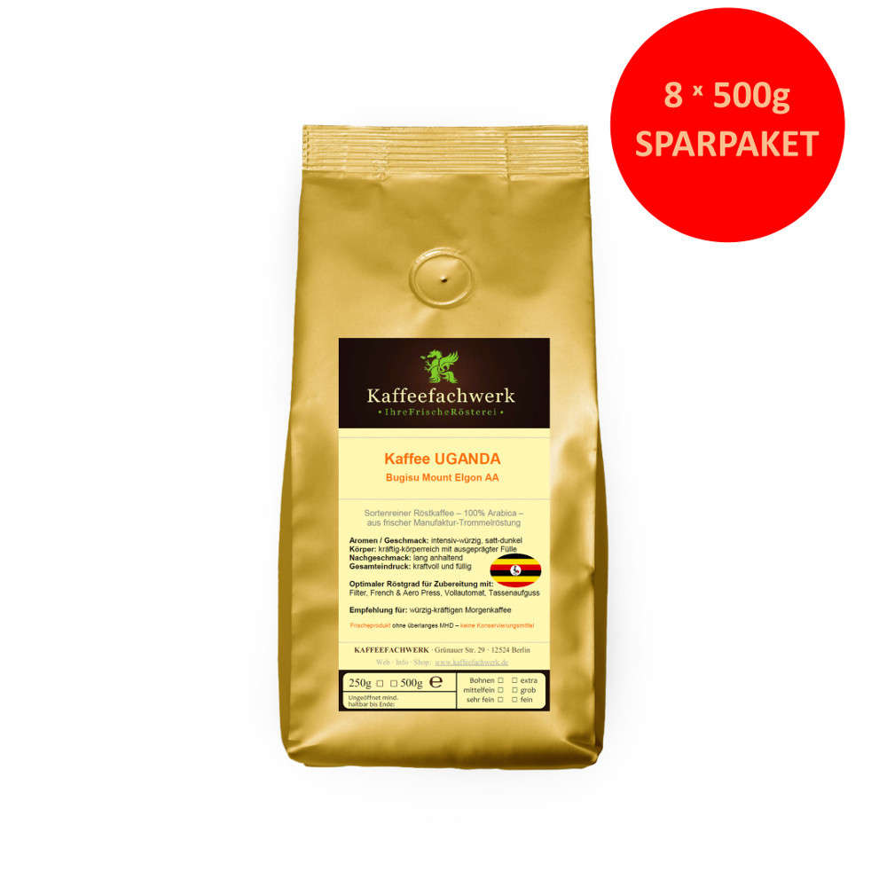 Uganda Bugisu AA Mount Elgon Arabica Kaffee - Sparpaket